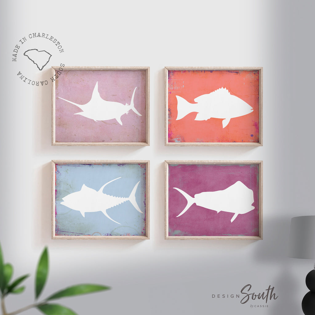 Kids nautical room decor, nautical fish nursery, saltwater fish prints –  Design South