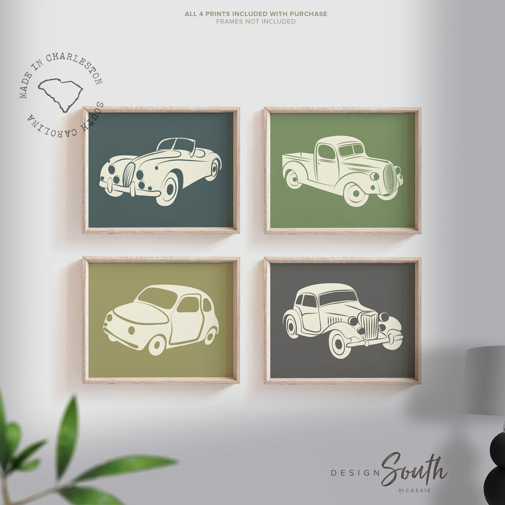 Vintage car and truck decor, vintage nursery decor, car nursery