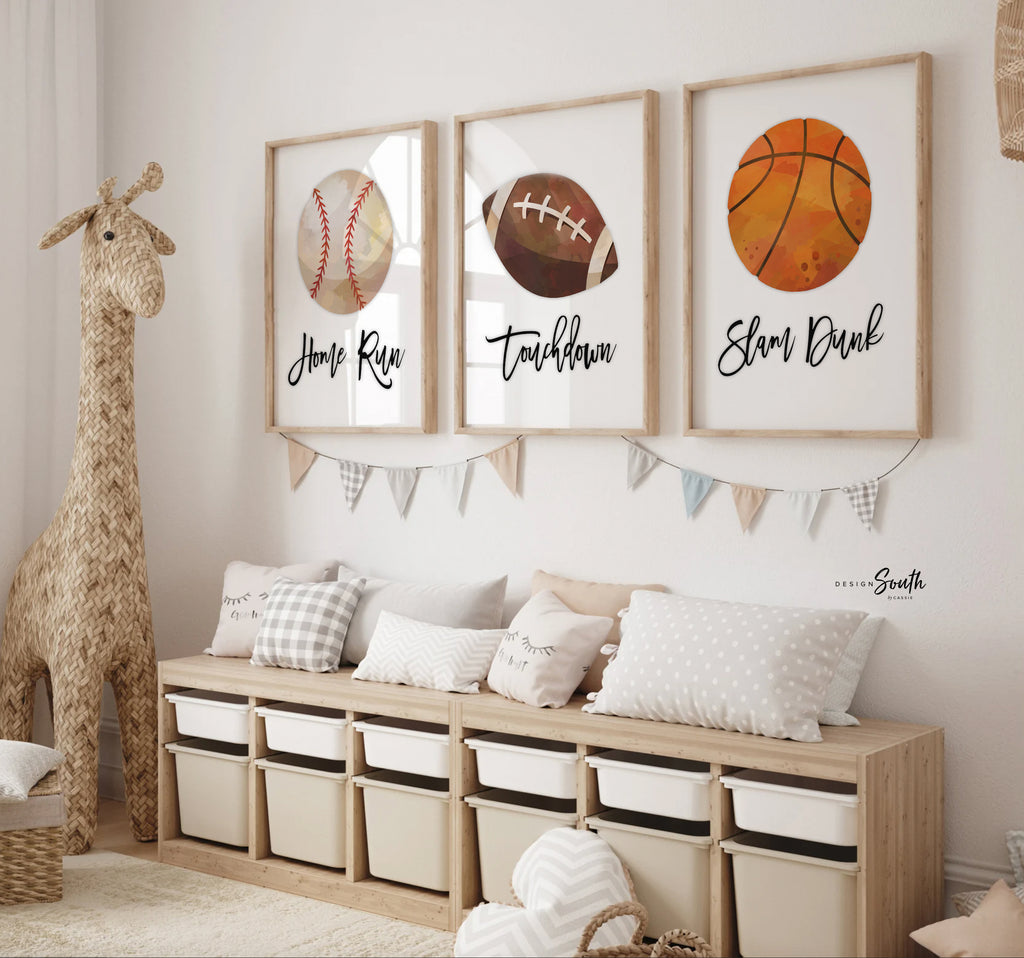 Modern minimal sports home decor, sports posters boys room, sports wal – Design  South