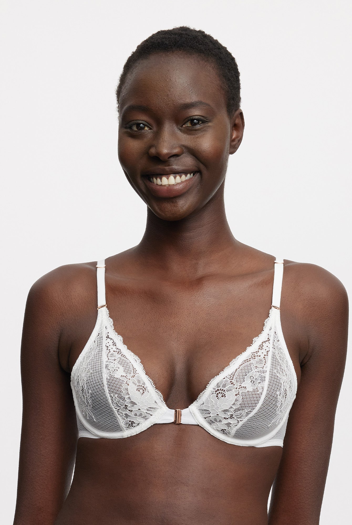 glitter dropped barebacked t-shirt bra with front clasp