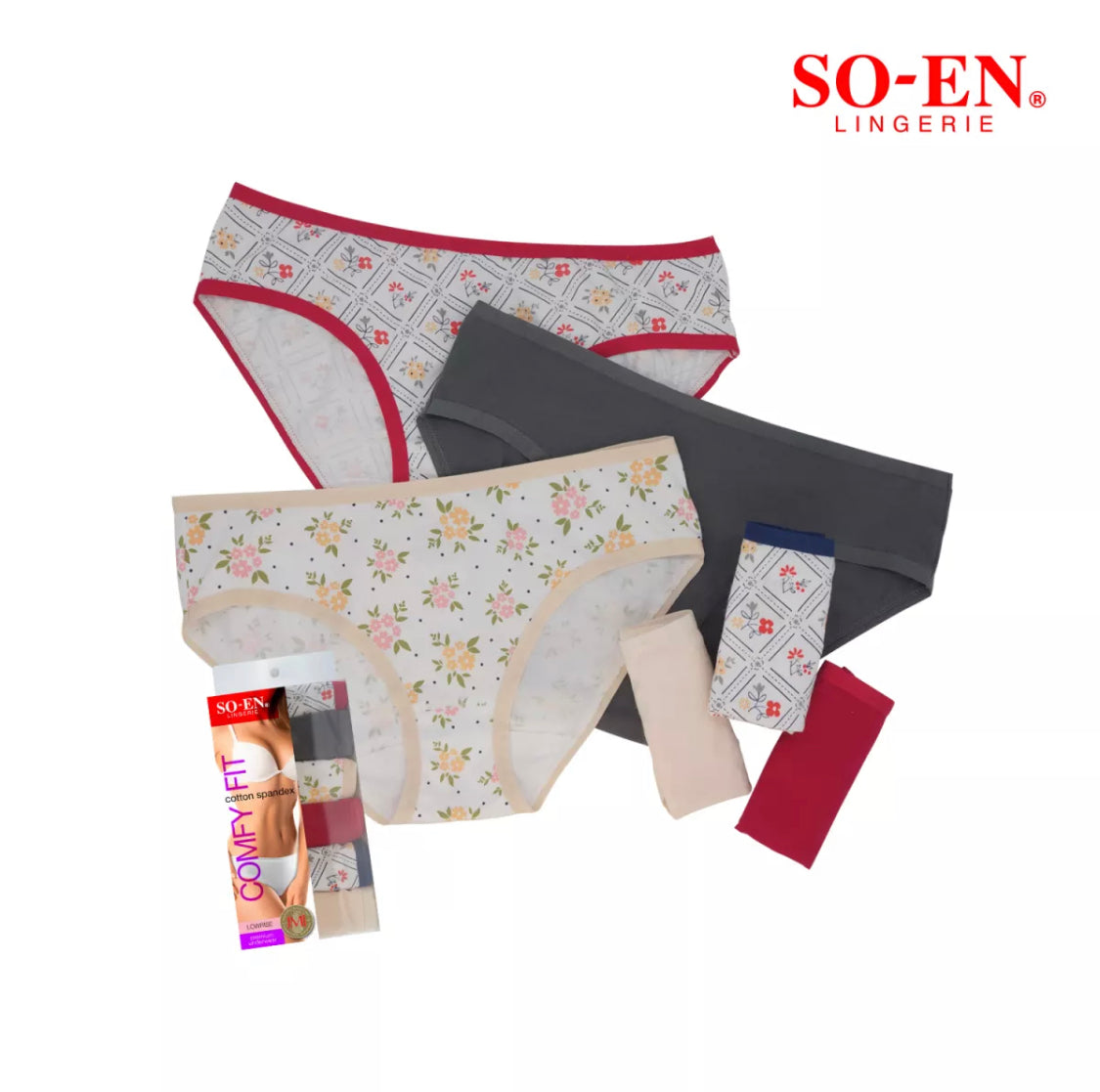 SO-EN Anisha Comfyfit Ladies Lowrise Bikini, 6 Pieces