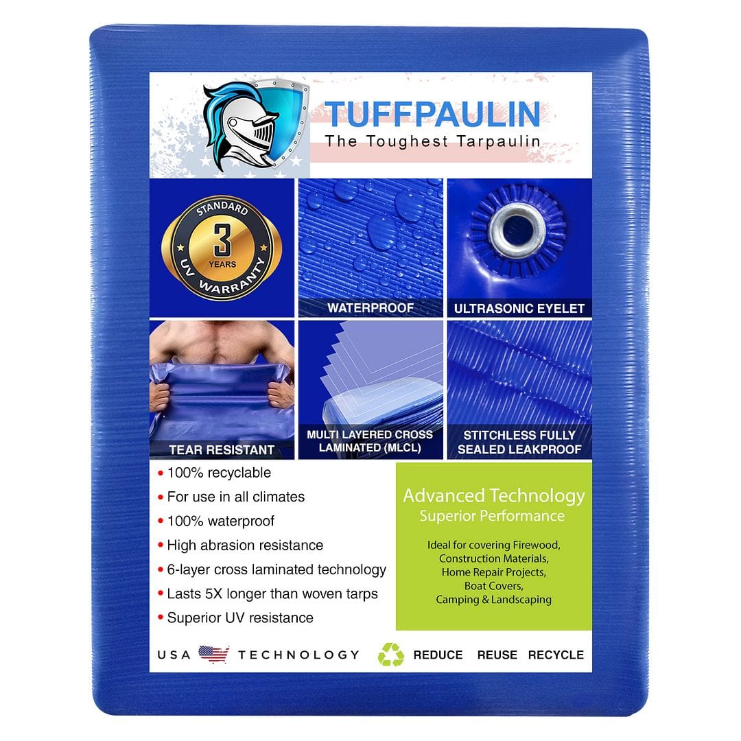Tuffpaulin 120 GSM Heavy Duty Tarpaulin, 100% Waterproof (27FT X 15FT)