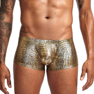 mens metallic swim trunks