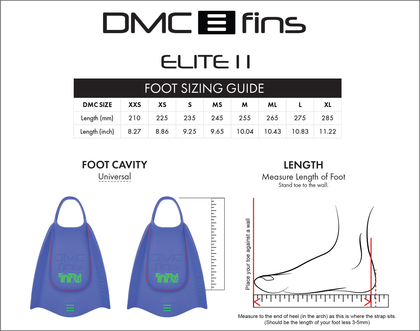 DMC Elite II Sizing Guide