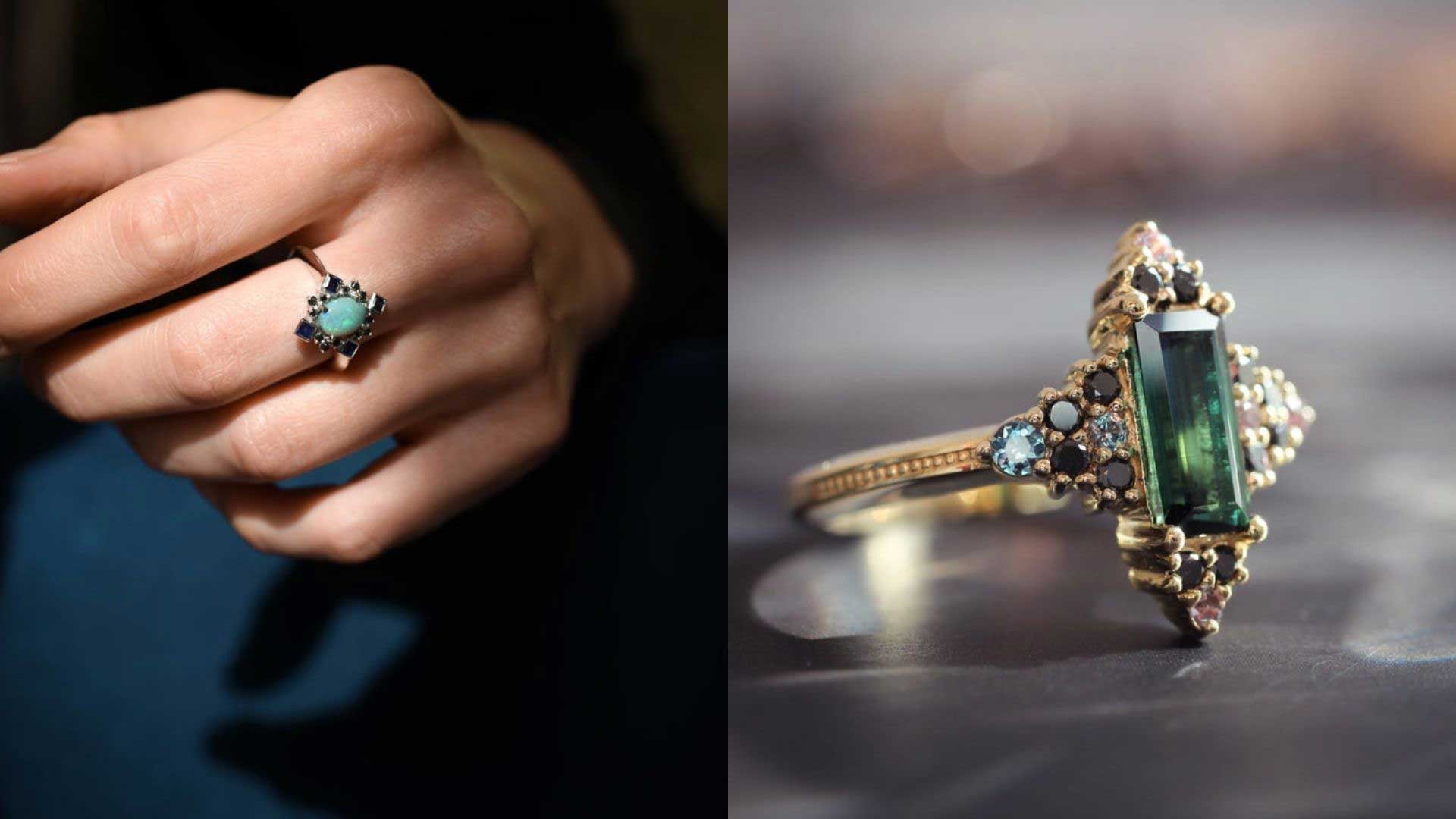Art Deco Cluster Engagement Rings | London Victorian Ring – The London  Victorian Ring Co