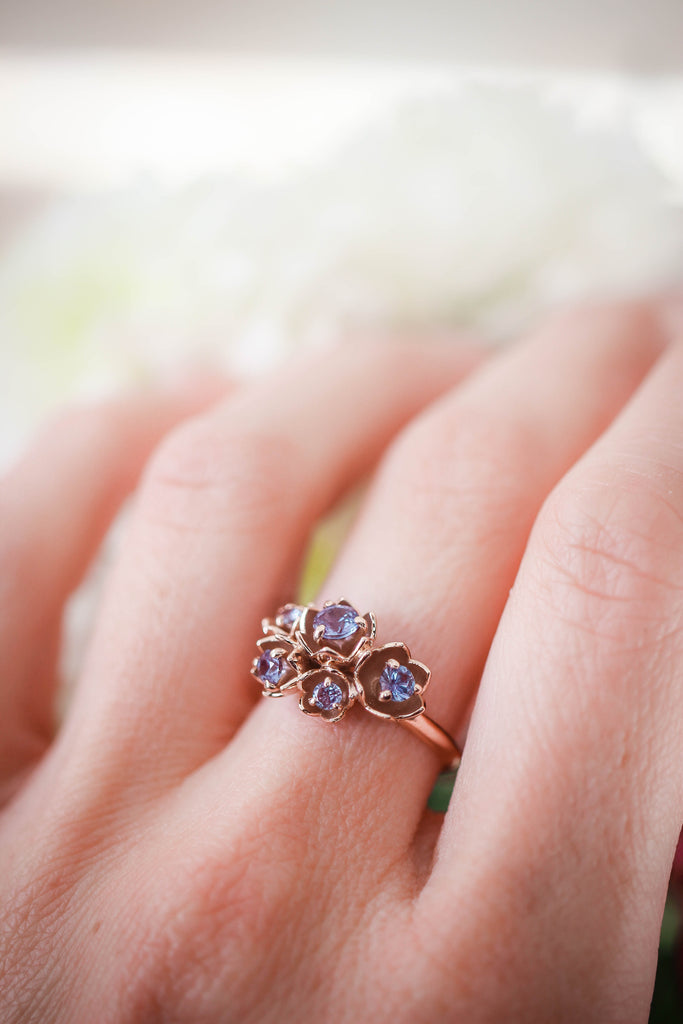 Lily of the valley ring with alexandrite | Eden Garden Jewelry™