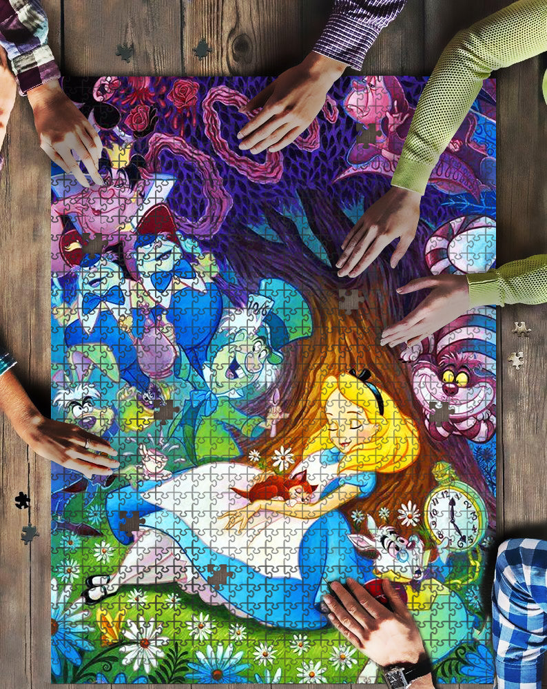 Download Alice in wonderland JIGSAW Mock Puzzle in 500 pieces, 1000 ...