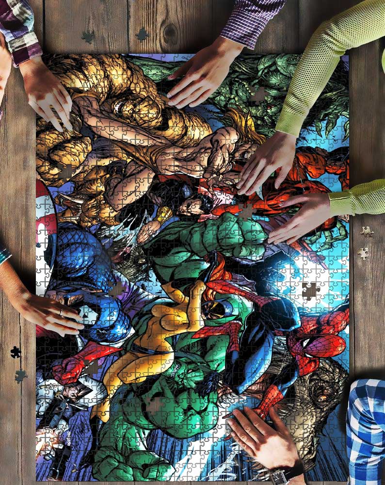 Download comic fight marvel Mock JIGSAW Puzzle Kid Toys in 500 ...