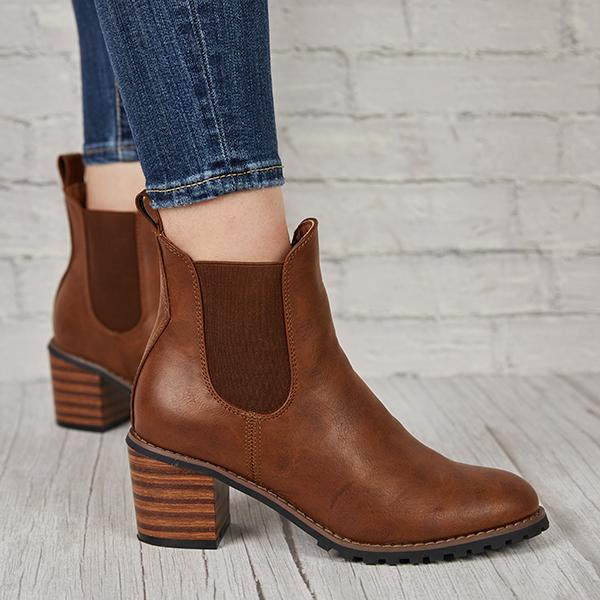 chunky cleated heel chelsea boots