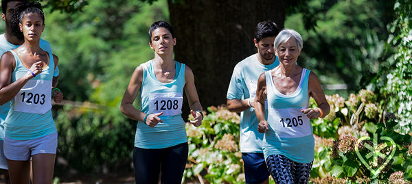 People running a marathon in honour of Alzheimer's Awareness Month