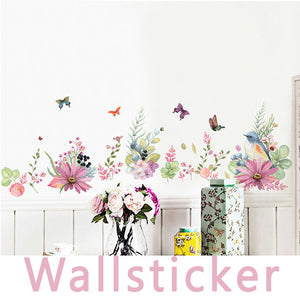 ウォールステッカー 花 木 植物 壁飾り壁紙シールwallsticker 貼ってはがせる シール 北欧 オシャレ 壁紙 身長計 子供 アニマ Ibeanman