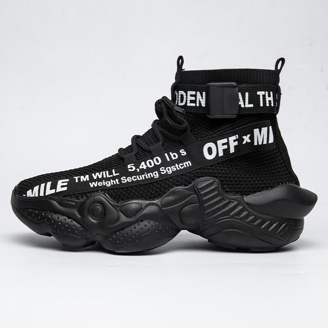 off white high top sneaker black