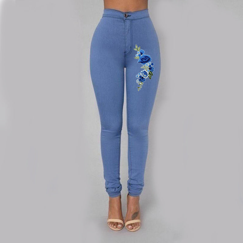 super high waist denim skinnies