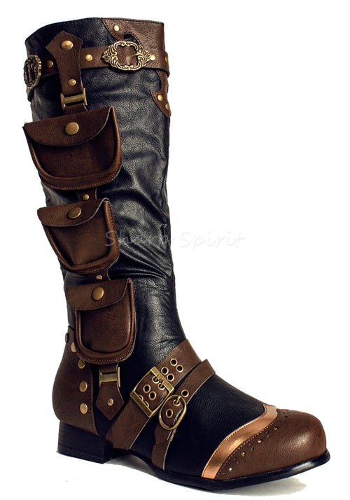 3 Pocket Western Steampunk Mens Boots – SharpSpirit