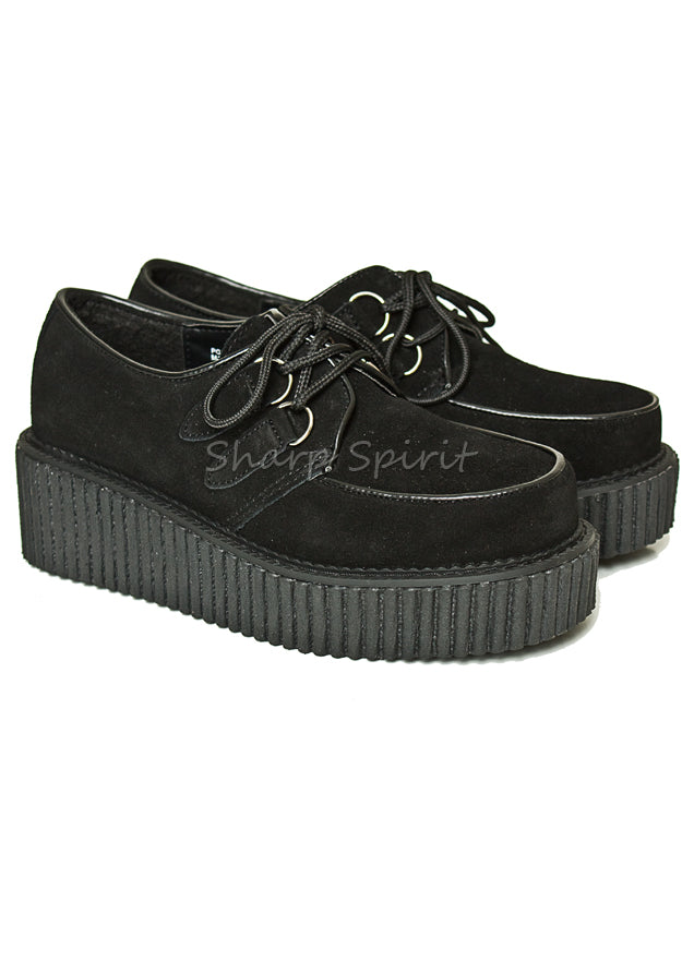 black suede platform