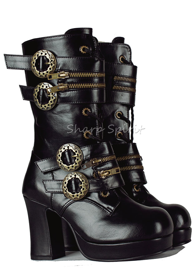 steampunk platform boots