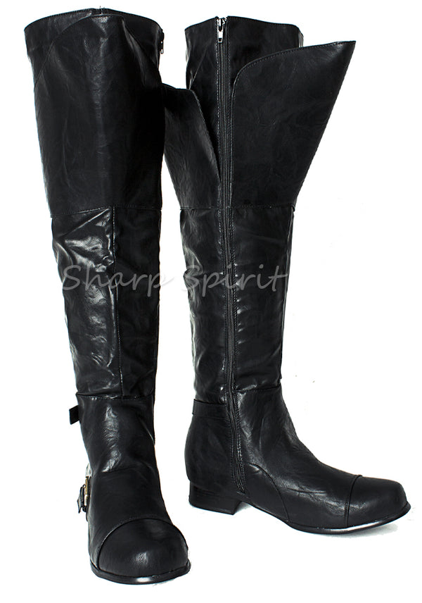 mens leather thigh boots