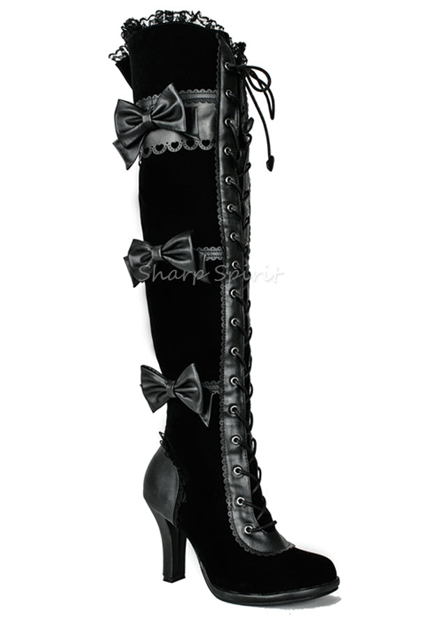 women's lace up thigh high boots