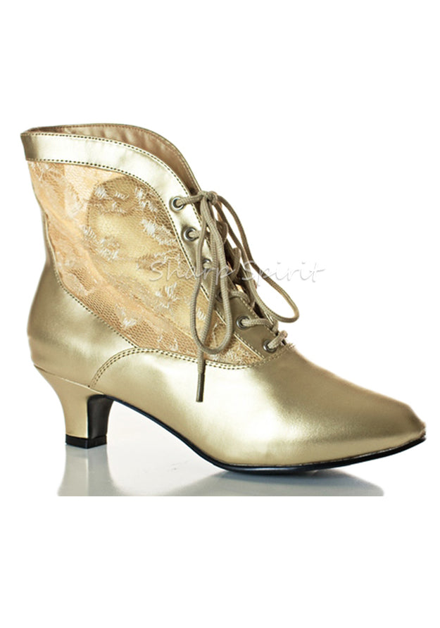 Gold Lace Up Mid-Calf Booties – SharpSpirit