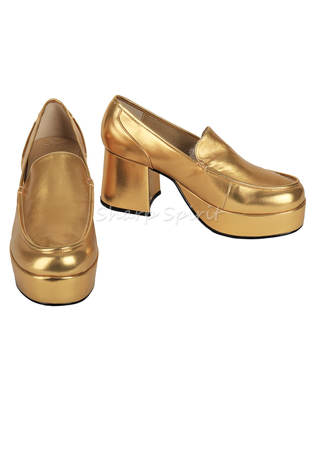 mens gold disco shoes