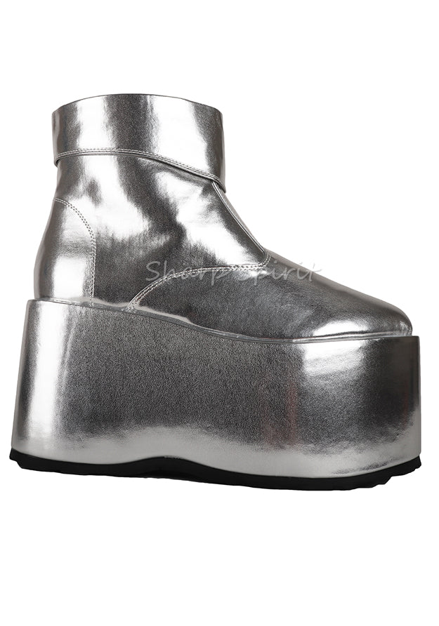 platform boots silver