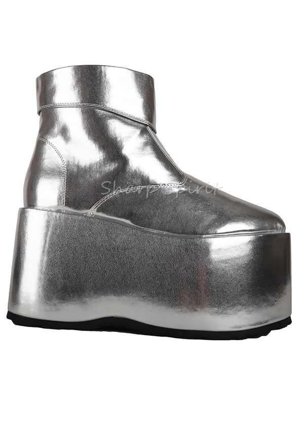 mens silver platform boots