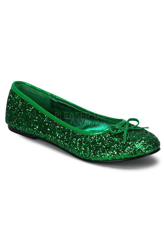 emerald green flat shoes