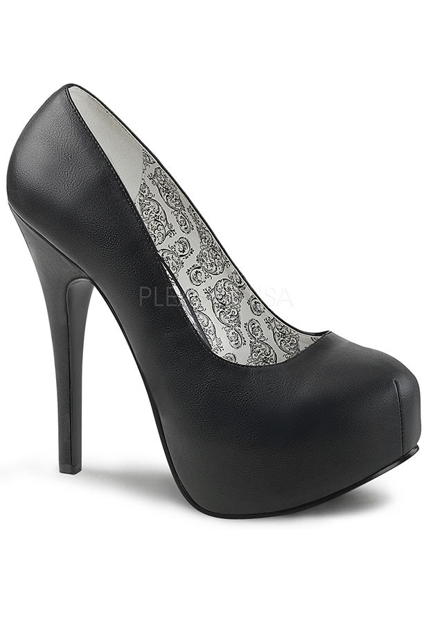 wide width black platform heels