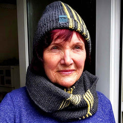 Grey and Yellow Hand Knitted Hat By Shoreline - Parade Handmade