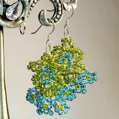 Boho Earrings in Blue and Green, by Lapanda Designs - Parade Handmade