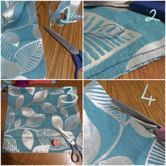 Steps One to Four of How to Make a Christmas Gift Bag of Material - Parade Handmade