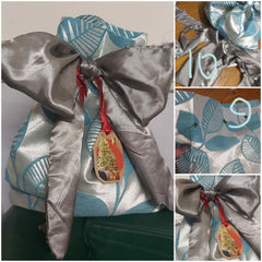 Steps Nine to Ten of How to Make a Christmas Gift Bag of Material - Parade Handmade
