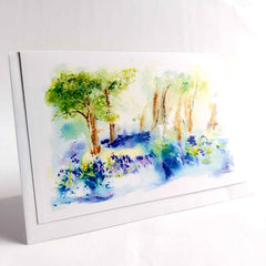 Bluebell Wood Art Card from the Original Watercolour Painting by Nuala Brett- King - Parade Handmade