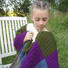 Colourful Hand Knitted Aran Throw by Jo's Knits - Parade Handmade