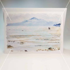 Mystical Mayo Beach and Mountain Scene Art Card by Nuala Brett- King - Parade Handmade
