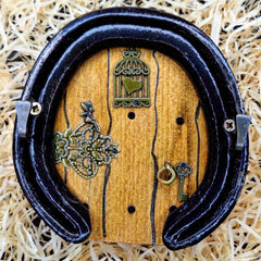 Magical Horseshoe Fairy Door Keyrack with Birdcage Heart Key and Fairy by Liffey Forge - Parade Handmade