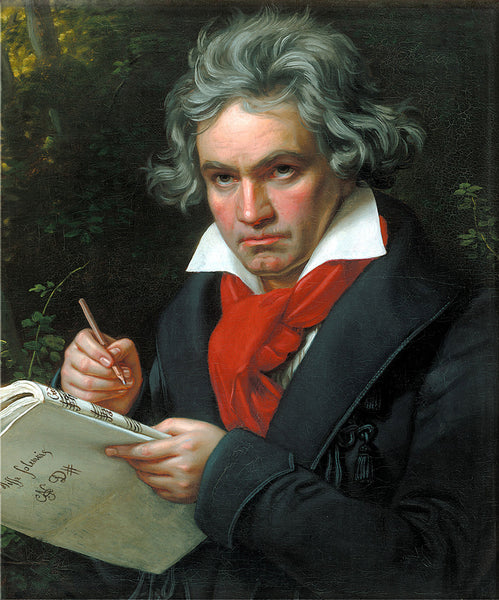 Image – Portrait of Lord Ludwig Van Beethoven in red scarf