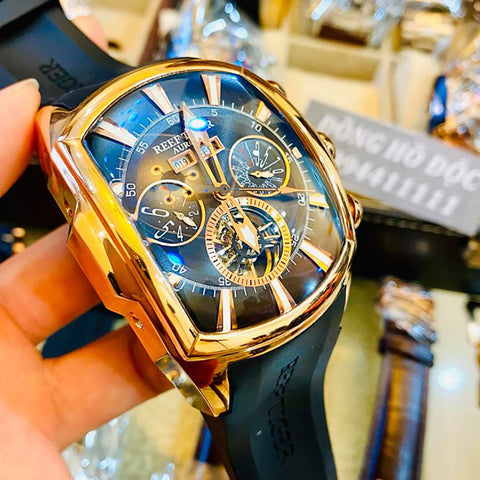 Men's luxury watch Reef Tiger Aurora yellow gold color