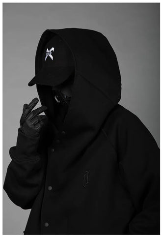 hoodie techwear kangourou noir