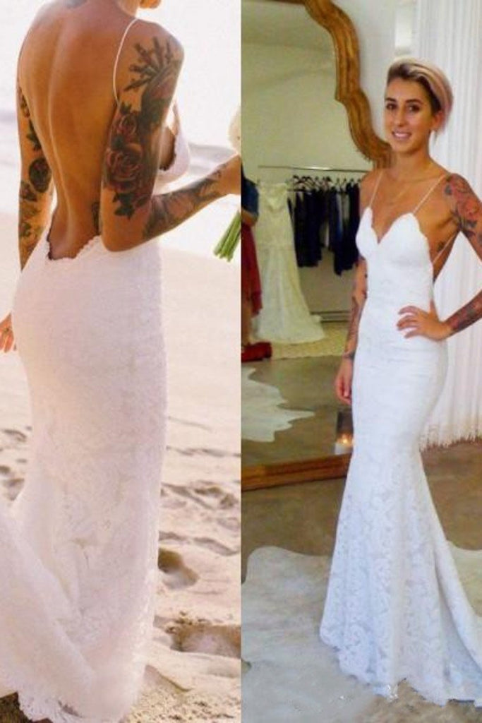 open back beach wedding dresses