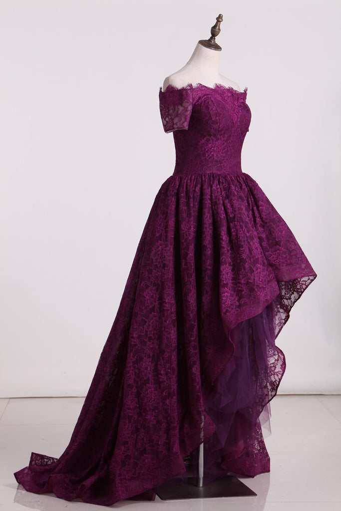 Buy Asymmetrical Prom Dresses Long Sleeves Lace&Tulle Online – jolilis