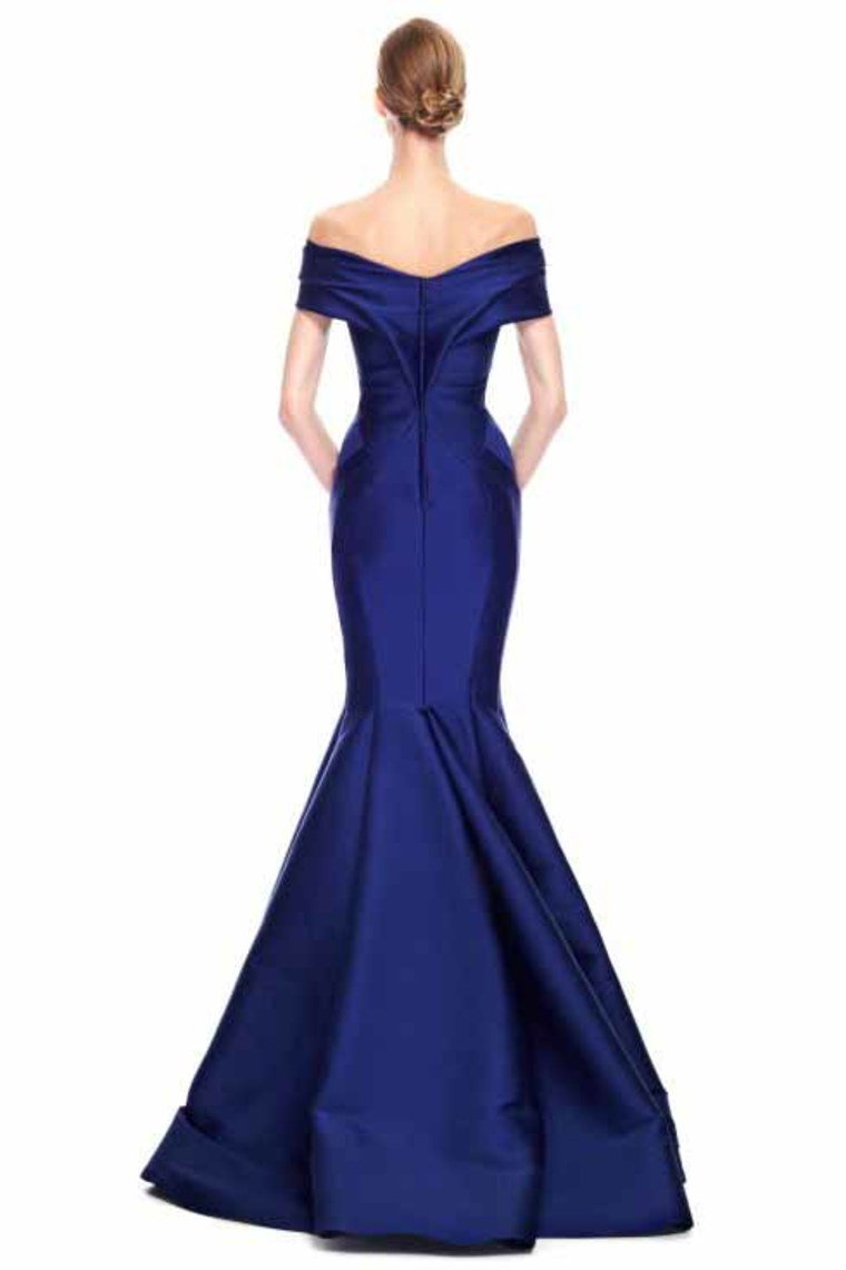 Satin Off The Shoulder Evening Dresses Mermaid Satin Sweep Train Online ...