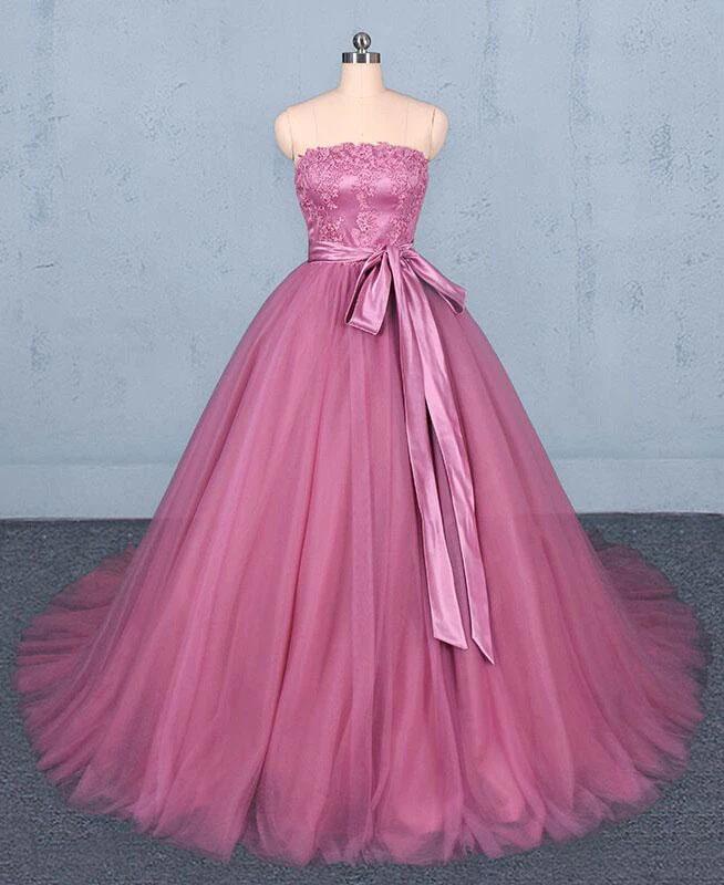 Buy Princess Ball Gown Strapless Wedding Dresses with Lace, Quinceanera ...