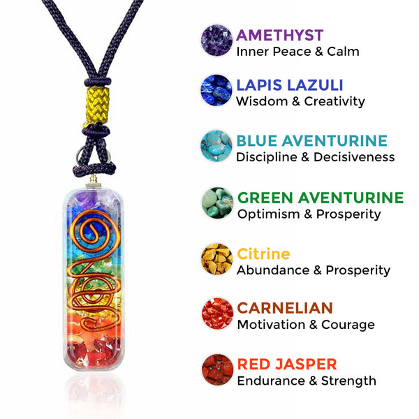 Amazon.com: spearCarinelland Chakra Crystals Necklace Pendant Women - 7 Real  Healing Gemstones Positive Energy Meditation Spiritual Manifestation -  Stones Chart Kit - Authentic Collection Gifts Woman Girls : Health &  Household
