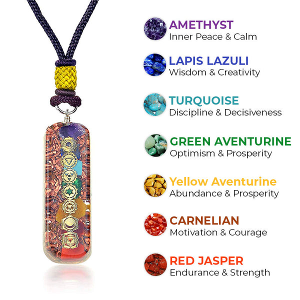 Orgone Seven Chakra Balancing Gemstone Pendant