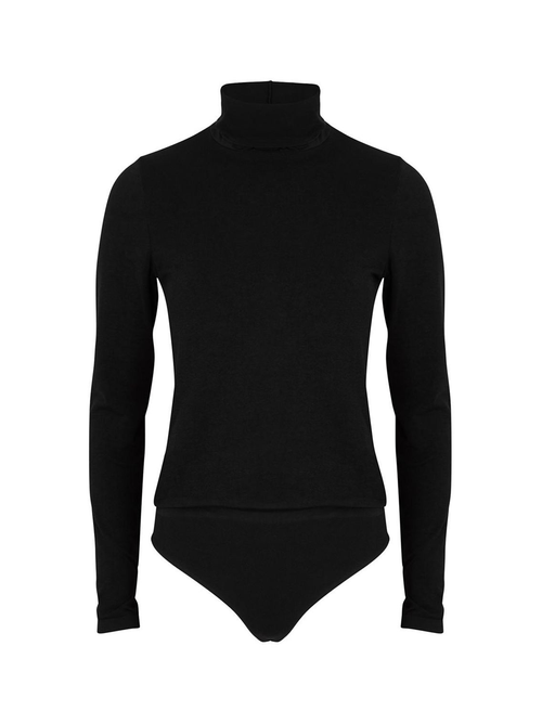 Long Sleeve Opaque Bodysuit 8578LEG Black