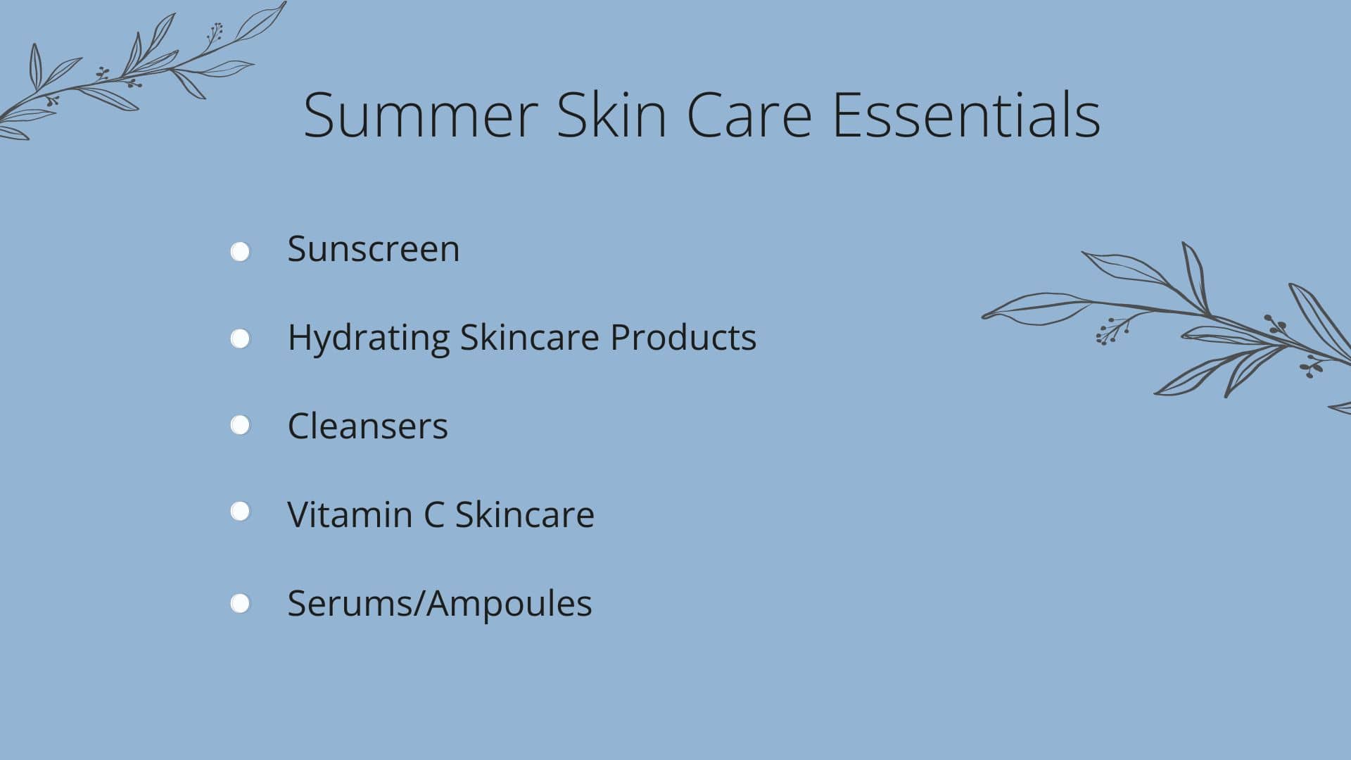 Summer skincare essentials infographics