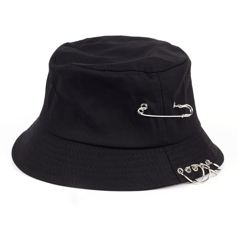 Korean Style Piercing Bucket Hat (Black/Pink/White) – The Kawaii Factory