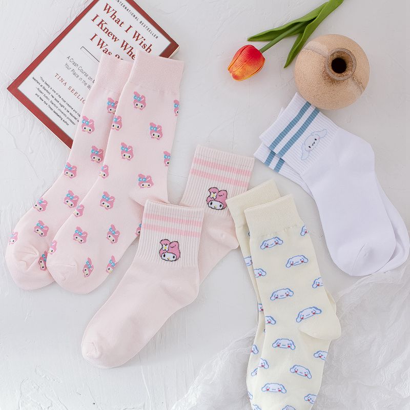 Harajuku Kawaii Fashion My Melody Cinnamoroll Crew Socks – The Kawaii ...