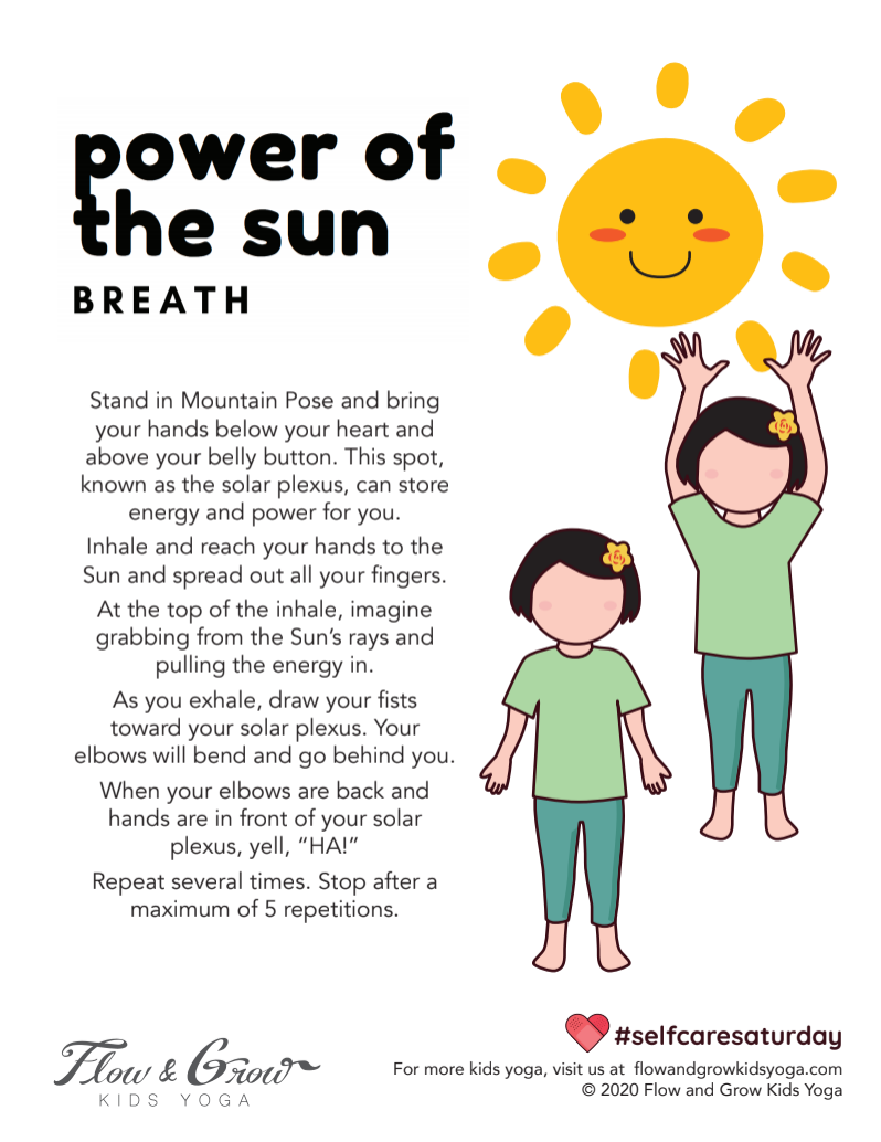 power of sun breath activity poster with instructions and illustrations